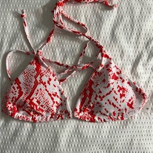 Triangle snake print swim top